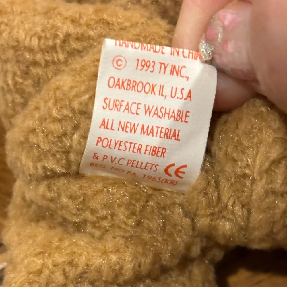 Brown Teddy Bear Plush Beanie Baby “Curly”